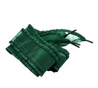 BupiMufi Damen Breite Schnürsenkel Organza Schuhbänder Sehr Schön Ideal für Turnschuhe Sportschuhe 120CM (Dunkelgrün, 120cm)