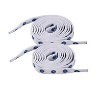 BupiMufi Gänseblümchen Blumen Schnürsenkel Flache Schuhbänder Flachsenkel 120cm Weiss+blau