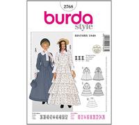 Burda 2768 Schnittmuster Kostüm Fasching Karneval Biedermeier-Kleid (Damen, Gr, 36 - 52) Level 4 fortgeschritten