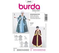 Burda B2447 Schnittmuster für Rokokoko-Kleid, 19 x 13 cm, 36-52, Weiß