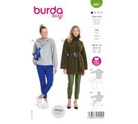 burda easy Papier-Schnittmuster Damen Long-Pullover & Hoodie #5867 | Gr. 34-44 | für Näh-Anfänger:innen | für Jersey & Sweat