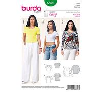 burda easy Papier-Schnittmuster Damen T-Shirt mit verschiednen Ärmellängen #6820 Gr. 32-46