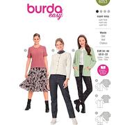Burda easy Schnittmuster #6053 Damen Jacke mit Rundhalsausschnitt in 3 Varianten Gr. 34-48 mit Anleitung (Nählevel 1)
