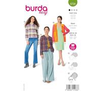 burda easy Schnittmuster Damen #5729 Blazer aus Bouclé, Flanelljacke im Grungestil und Jacke aus PVC Gr. 34-44