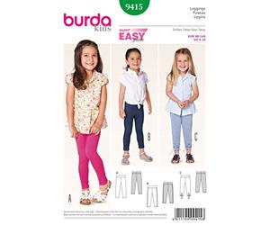 burda kids Papier-Schnittmuster Mädchen Leggings #9415 Gr. 98-104 | für Anfänger