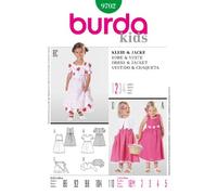 burda kids Papier-Schnittmuster Mädchen Set für Kleid & Jacke & Schürze #9702 Gr. 86-110 | Selber nähen: leicht