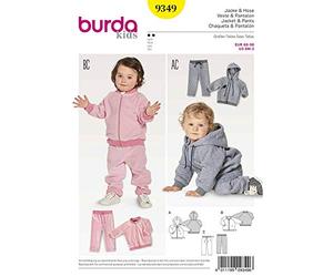 Burda Kids Pattern 9349 Jacke und Hose, Weiß, Papier, 19 x 14 x 0,5 cm