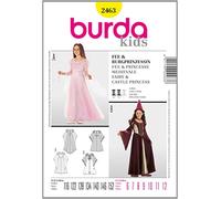 Burda Kids Schnittmuster #2463 Mädchen Karneval Kostüm Fee & Burgprinzessin Gr. 116-152 | Papier