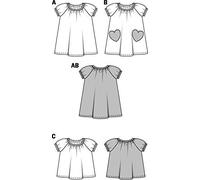 burda Schnitt 9438 "Kleid und Shirt und Puffärmel"