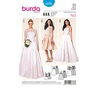 burda Schnitt 6776 "Korsagenkleid und Brautkleid, Spitzenoberteil und Tüllunterrock"