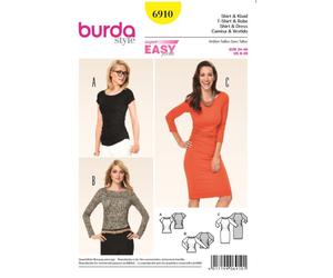 burda Schnitt 6910 - Shirtkleid und T-Shirts