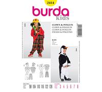 Burda Kids Schnittmuster #2414 Karneval Kostüm Pinguin & Clown Gr. 98-128 | Papierschnittbogen