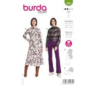 Burda Schnittmuster, 5863, Kleid und Bluse selber nähen [Damen, Gr. 34-44] Level 2 für Anfänger