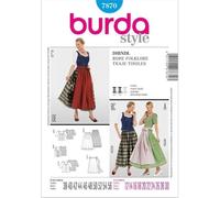 Burda Schnittmuster 7870 Dirndl,Traje Tiroles Gr. 38-56
