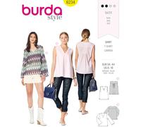 Burda Schnittmuster, 6234, Blusen selber nähen [Damen, Gr. 34-44] Level 2 für Anfänger