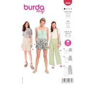 Burda Style Katalog-Schnittmuster Luftige Hosen in verschiedenen Längen | Damen, Gr. 34-48 | Nählevel: Sehr leicht #6008