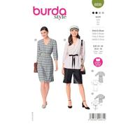 Burda Style Katalog-Schnittmuster Midikleid und Bluse mit Gummizug | Damen, Gr. 34-44 | Nählevel: Leicht #6030
