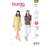 Burda Style Katalog-Schnittmuster Midikleid und Bluse mit Knöpfen | Damen, Gr. 34-44 | Nählevel: Leicht #6033