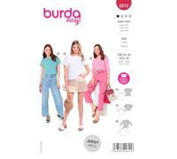 Burda Style Katalog-Schnittmuster T-Shirts in verschiedenen Längen | Damen, Gr. 34-48 | Nählevel: Sehr leicht #6010