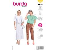 burda style Papier-Schnittmuster Damen Kurzarm Blusen #5666 Gr. 36-48 Nählevel: mittel