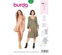 burda style Papier-Schnittmuster Damen schwingendes Kleid in Mini & Midi Länge #6205 | Gr. 34-44 | für Viskose & Seide