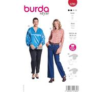 burda style Schnittmuster #5780 Damen Langarm Bluse mit V-Ausschnitt Gr. 36-48 Nählevel 2 (leicht) mit Step-by-Step Anleitung