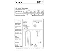 burda style Schnittmuster #6534 Damen Hose und Jeans und 3/4 Hose Gr. 34-46