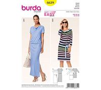 burda Schnitt 6639 "Jerseykleid und Wasserfall und Banddurchzug"