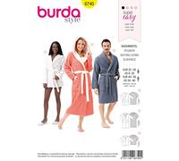 Burda Style Schnittmuster #6740 Damen & Herren Bademantel Gr. XS - XL, Näh-Level 1 super easy