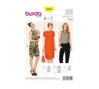 burda style Schnittmuster Damen Ballonkleid & Top #6914 | Gr. 34-46 | Papierschnittbogen