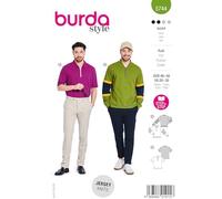 burda style Schnittmuster Herren #5744 Troyer mit Stehkragen & T-Shirt aus Pikee Gr. 46-56