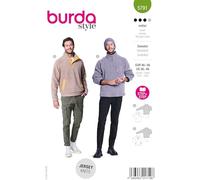 burda style Schnittmuster Herren Sweater mit Reißverschluss Gr. 46-56