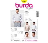 Burda Style Schnittmuster 7045 – Herrenhemd, verschiedene Kragenarten, Gr. 44–60, Level 3 (mittel)