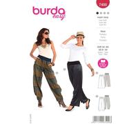 Burda Style Schnittmuster Schlupfhosen mit bequemem Bund | Damen, Gr. 34/36, 58/60 | Nählevel: Sehr leicht