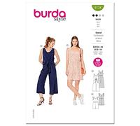 Burda Style Schnittmuster-Set für Damen, ärmellos, Overall und Strampler, Code 6134, Größen 36-46, mehrfarbig