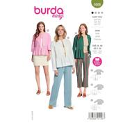 burdastyle Schnittmuster 5906 | Kragenlose Jacken zum selber nähen | Damen, Gr. 34-48 | Nählevel: sehr leicht
