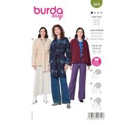burdastyle Schnittmuster 5976, Jacken und Mantel selbst nähen, Damen Gr. 34 - 48, Anfänger Level 1