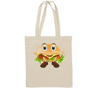 Burger Yoga Lotus Flower Meditation Natürliche Baumwolle Tragetasche Weiß