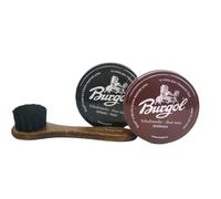 Burgol Hebold Schuhmacherei kleines Set Schuhwachs Schwarz, Bordeaux und gratis Cremebürste