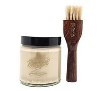 Burgol Premium Schuh Pomade 100ml mit langer Tiegelbürste Beige