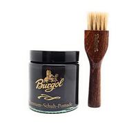 Burgol Premium Schuh Pomade 100ml mit langer Tiegelbürste Dunkelbraun
