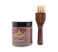 Burgol Premium Schuh Pomade 100ml mit Langer Tiegelbürste Kastanie