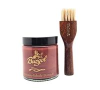 Burgol Premium Schuh Pomade 100ml mit langer Tiegelbürste Mittelbraun