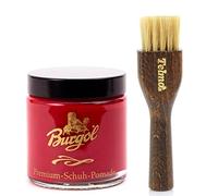 Burgol Premium Schuh Pomade 100ml mit langer Tiegelbürste Rot