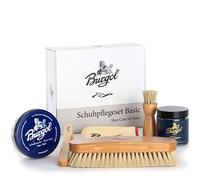 Burgol Schuhpflegeset Basic mit Schuhpomade, Schuhwachs, Rosshaarbürsten und Poliertuch: Farbe: Blau