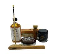 Burgol Schuhpflegeset für rahmengenähte Schuhe dunkelbraun mit Burgol- Bürsten- Ledersohlenöl-Pomade-Schuhwachs
