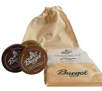 Burgol Schuhpflegeset mit Burgol Schuhwachs Brauntöne und Burgol Poliertuch Super Gloss im 3er-Set