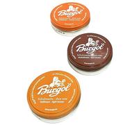 Burgol Schuhpflegeset Schuhwachs -Farbset Brauntöne shoe wax 100 ml Blechdose