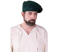 Burgschneider Mittelalter Barett Harald aus Wolle - Historische Landsknecht Mütze - Renaissance Kopfbedeckung für LARP, Cosplay & Mittelaltermarkt