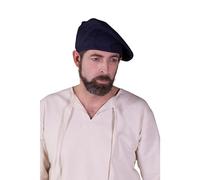 Burgschneider Mittelalter Barett Harald aus Wolle - Historische Landsknecht Mütze - Renaissance Kopfbedeckung für LARP, Cosplay & Mittelaltermarkt